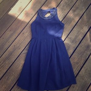New York and Company navy blue skater dress, size0
